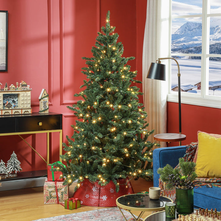 Árvore de Natal 180 cm Árvore de Natal Artificial com 310 Luzes LED 872 Ramos e Suporte de Metal Árvore Natalina para Sala Interior Verde
