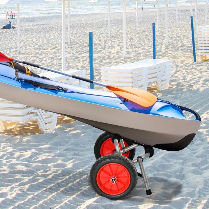 Reboque de trasporte dobrável com rodas para Caiaque canoa Carga 60kg 60x30x37cm