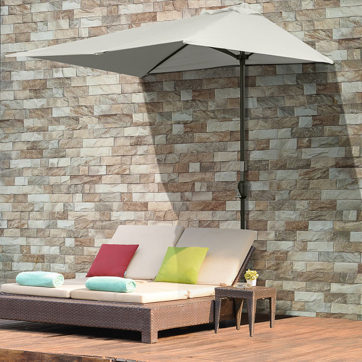 Guarda-sol de meia tela de jardim Parasol do pátio Terraço Retângulo 230x130x245 cm