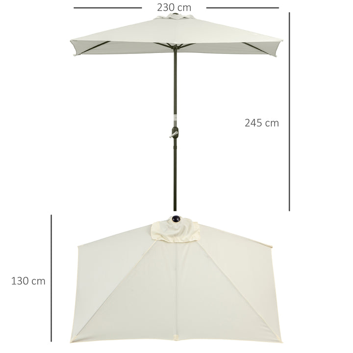 Guarda-sol de meia tela de jardim Parasol do pátio Terraço Retângulo 230x130x245 cm