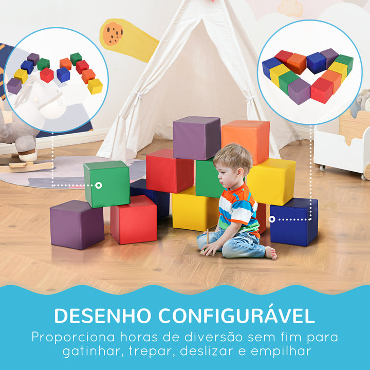 Conjunto de 12 Blocos Psicomotricidade para Crianças Blocos de Construção Figuras de Construção Brinquedo para Aprendizagem Multicor