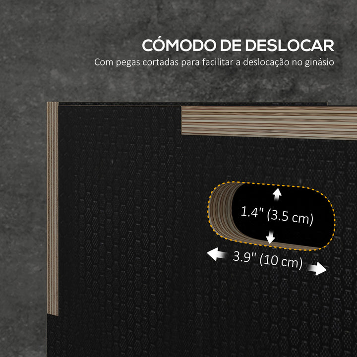 Caixa Pliométrica com 3 Alturas Diferentes Caixa de Saltos para Treino de Força em Casa Escritório Ginásio CrossFit Carga 120 kg 76x61x51 cm Preto