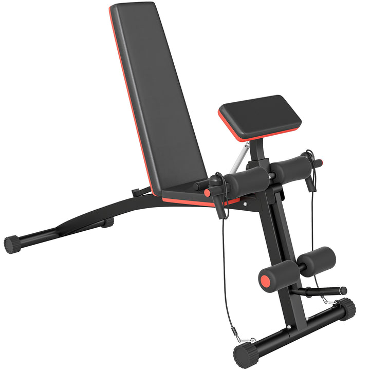 Banco de Pesos Dobrável e Inclinável Banco de Musculação Multifuncional para Treinamento Completo Máquina Fitness para Casa Academia 54x160x106cm Preto