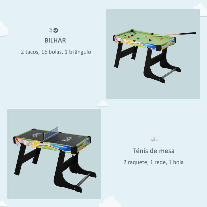 Mesa de vários jogos projeto 4 em 1 pebolin Hóquei Bilhar ping - pong 86.5x43.5x64 cm