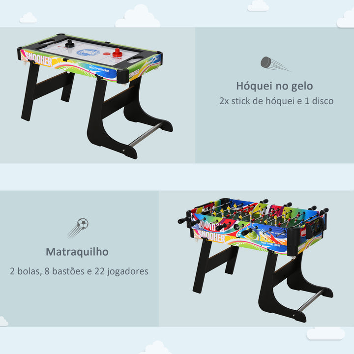Mesa de vários jogos projeto 4 em 1 pebolin Hóquei Bilhar ping - pong 86.5x43.5x64 cm
