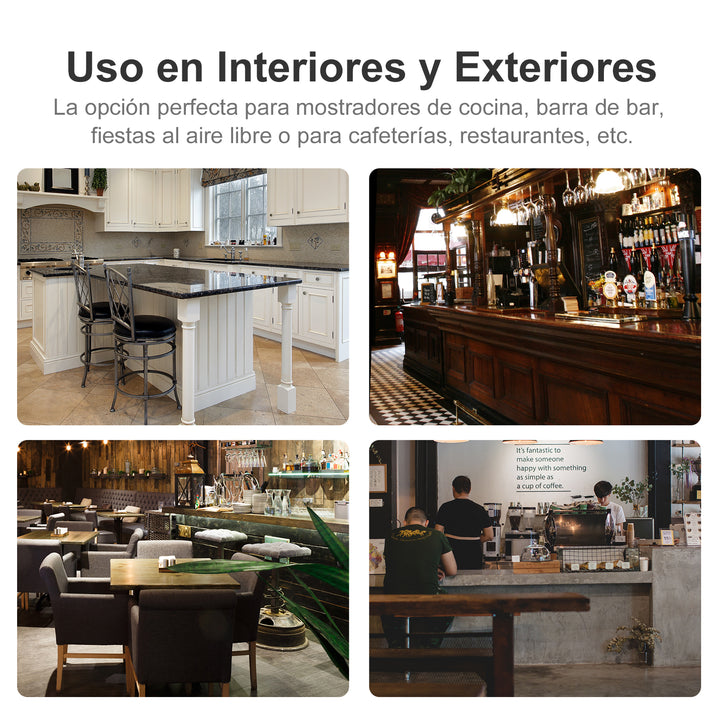 Conjunto de 4 Bancos Interiores e Exteriores de Metal Estilo Industrial 43x43x76 cm