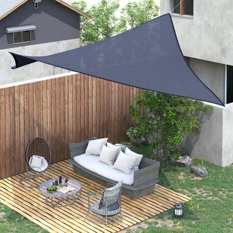 Vela de Sombra Retangular 4x6 m Toldo Vela de HDPE com Proteção UV Aneis em Forma de D e Cordas para Jardim Pátio Piscina Azul