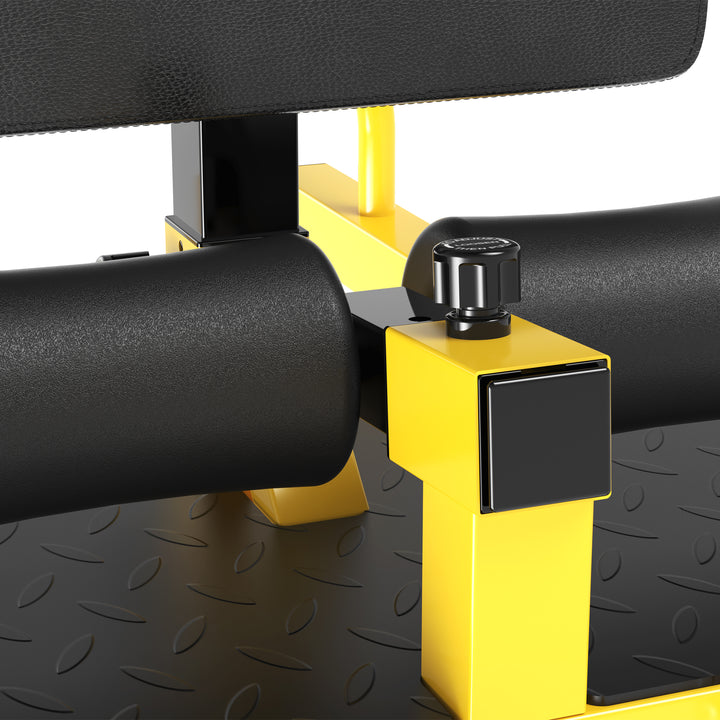 Sissy Squat 3 em 1 Máquina de Agachamento para Exercícios de Abdominais Flexões Agachamentos 50x97x56,5cm Preto e Amarelo