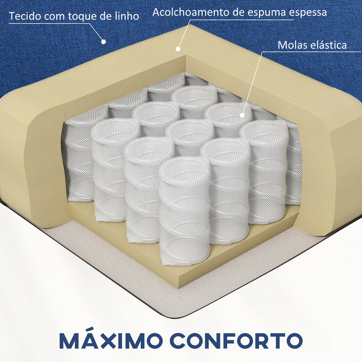 Poltrona Relax Reclinável até 155° Poltrona Reclinável Manual Estofado em Tecido Carga Máxima 150 kg para Pessoas com Altura Inferior 195 cm 67x87x98 cm Azul Escuro