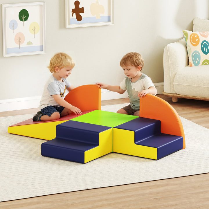Conjunto de 6 Blocos de Espuma para Crianças, Blocos de Psicomotricidade Infantil com Base Antideslizante, para Crianças dos 0,5 aos 6 Anos, Set de Escalada para Interior, para Escalar e Gatilhar, Multicolorido
