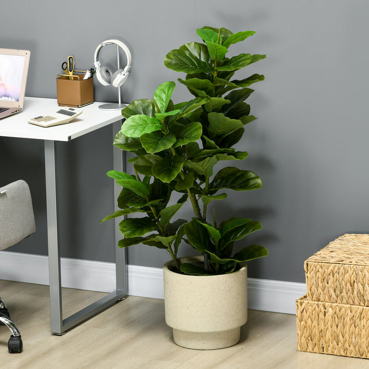 Conjunto de 2 Plantas Artificiais Ficus 110 cm Plantas Artificiais com 90 Folhas Musgo e Vaso Planta Artificial Decorativa para Interior e Exterior Casa Sala de Estar Verde