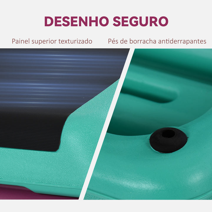 Step para Fitness Antiderrapante Altura Regulável 3 Níveis de 10/15/20 cm Carga 150 kg para Exercício em Casa Ginásio 110x40x20 cm Multicolor