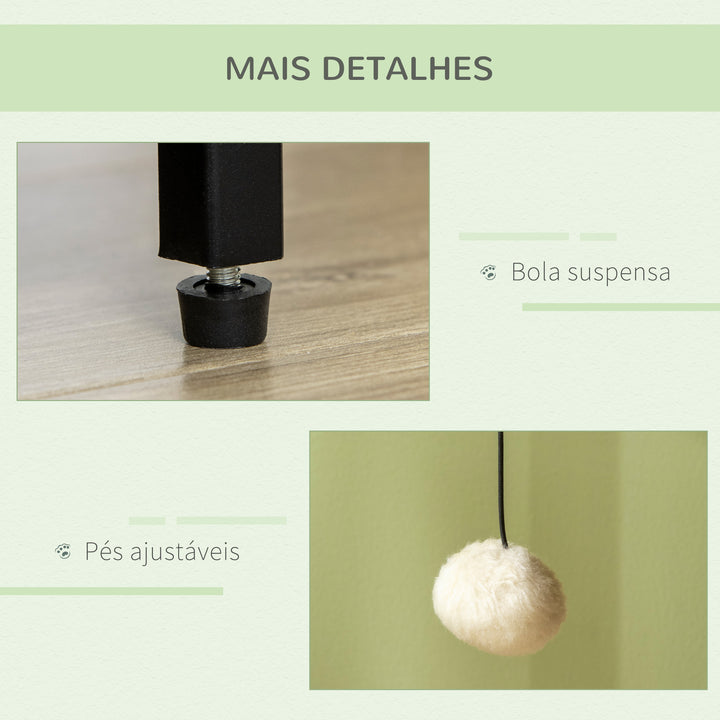 Caixa de Areia para Gatos Móvel com Caixa de Areia para Gatos com Porta Bola de Brinquedo Caixa de Areia para Gatos Interior 80x48x55 cm Madeira