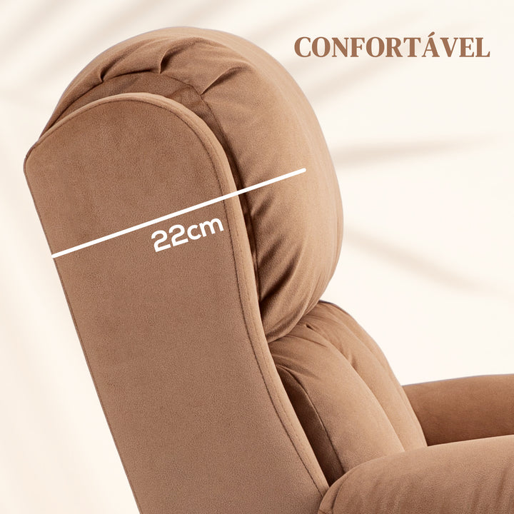 Poltrona Relax Levanta Pessoas Elétrica Poltrona Elevatória com 8 Pontos de Massagem Poltrona Reclinável com Função de Aquecimento Controlo Remoto e Bolso Lateral Marrom