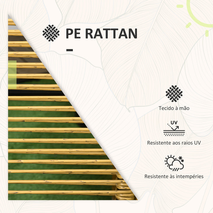 Conjunto de Mesa e Cadeiras de Jardim Conjunto de 3 Peças com 2 Cadeiras com Encosto Dobrável e Almofadas e Mesa de Vidro para Terraço Pátio Natural e Preto