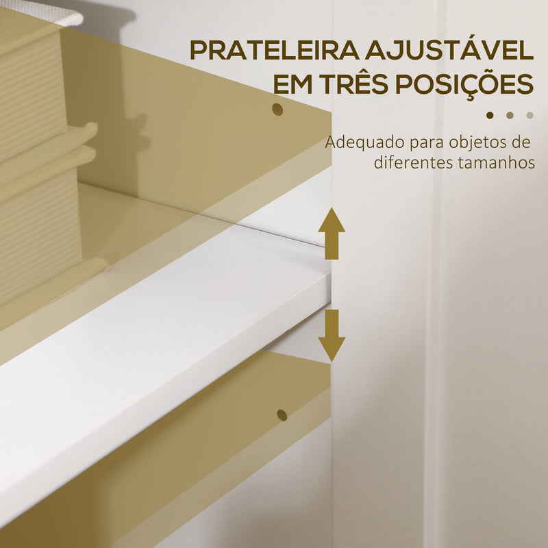 Aparador de Sala de Estar com 3 Portas Buffet Sala de Estar com Prateleiras Ajustáveis para Sala de Jantar Estilo Moderno 120x40x70 cm Branco e Madeira