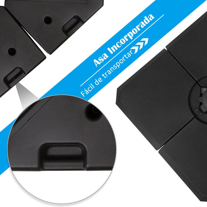 Base de guarda-sol de 4 peças para Peso do medidor Suporte para Parasol do pátio