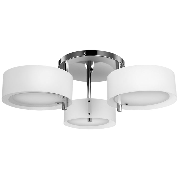 Candeeiro de Teto Moderno Candeeiro Suspenso com Ecrã em Acrílico e Suporte para Lâmpada E27 Candeeiro para Sala de Estar Dormitório Sala de Jantar Ø64x20 cm Branco