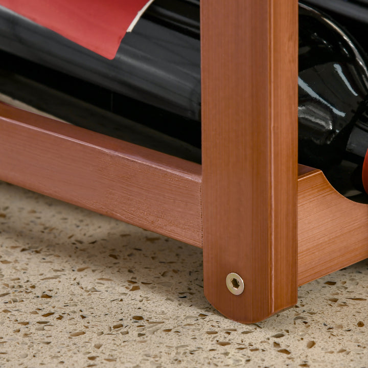 Suporte para 16 Garrafas de Bambu Prateleira para Garrafas de Vinho de 4 Níveis para Cozinha Sala de Jantar Bar Carga Máxima 75kg 43x23,5x38cm Marrom