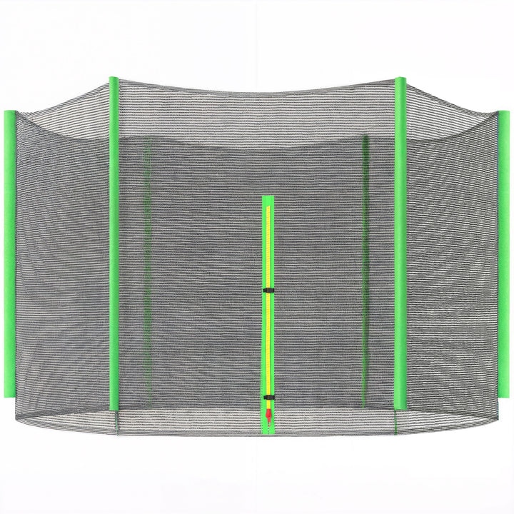 Rede de Segurança para Trampolim Ø305 cm Rede de Substituição de Trampolins para Exterior e Porta com Fecho de Correr para 6 Postes Verde