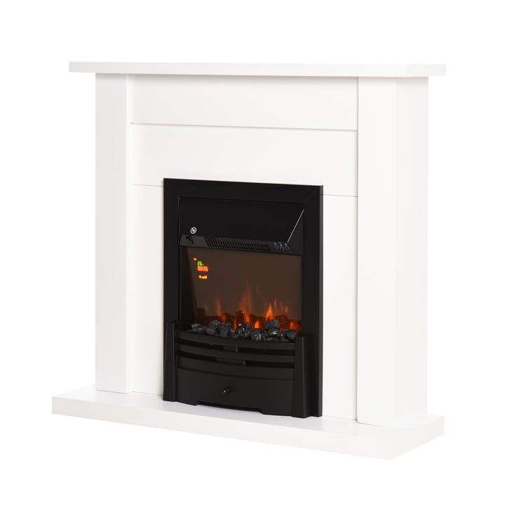 Lareira elétrica com temporizador Termostato Luz de 5 níveis 1000W / 2000W 102x30x95 Branco