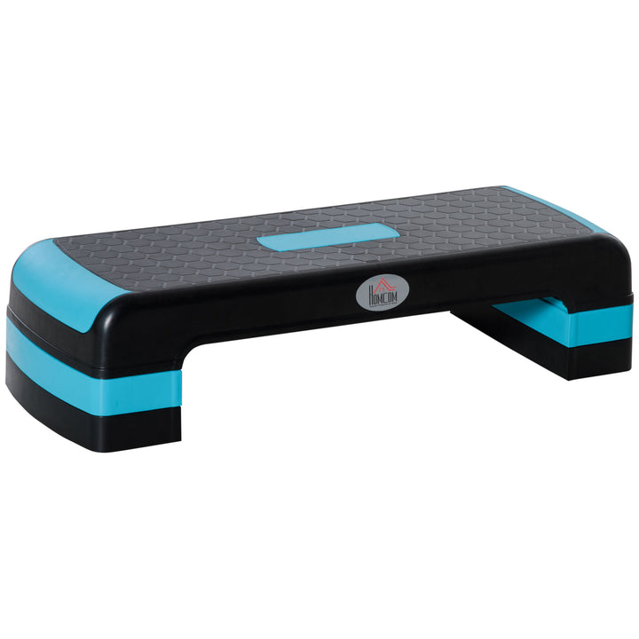 Plataforma Step Fitness Step de Aeróbico com Altura Ajustável de 10/15/20 cm Plataforma de Exercício em Casa Ginásio Oficina Carga 150kg 78x28x20 cm Azul e Preto
