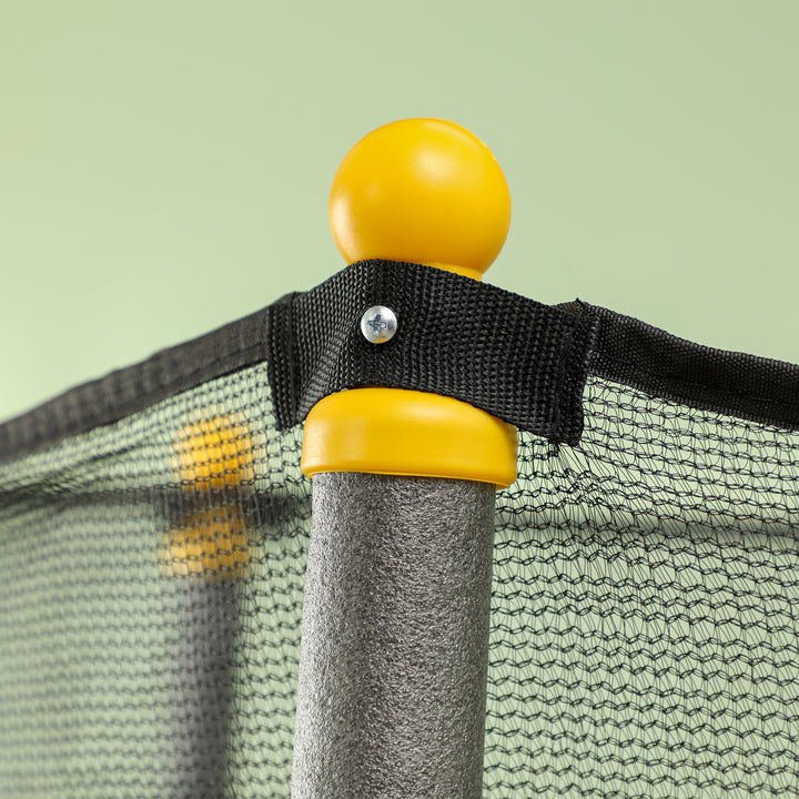 Trampolim para Crianças acima de 3 Anos Cama Elástica Infantil com Rede de Segurança e Estrutura de Aço para Interiores e Exteriores Carga 50kg Ø140x190 cm Preto