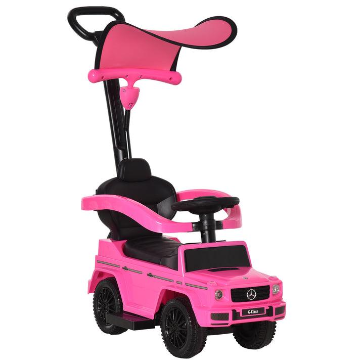 Carro de Passeio Carro Andador para Crianças acima de 12 Meses Mercedes G350 com Buzina Capô Removível Encosto e Suporte de Proteção 85,5x40,5x95 cm Rosa