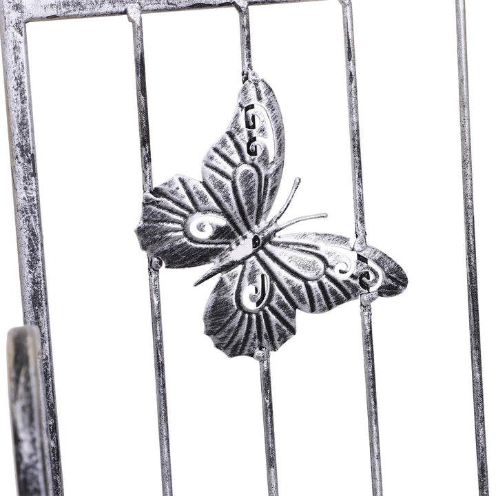 Suporte para Plantas Dobrável Suporte para Vasos de Plantas de 3 Níveis com Estrutura de Metal Suporte para Flores de Metal para Interior e Exterior 44x25x96 cm Prata