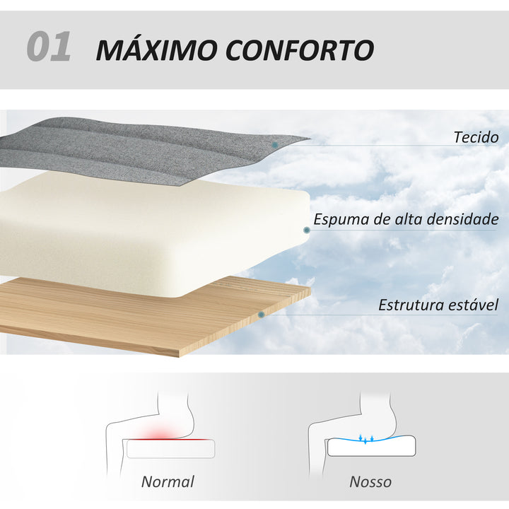Cadeira de Escritório sem Apoio para os Braços Cadeira de Secretária Giratória com Função Basculante Altura Ajustável sem Rodas para Quarto Sala de Estar 61x64x76-86 cm Cinzento