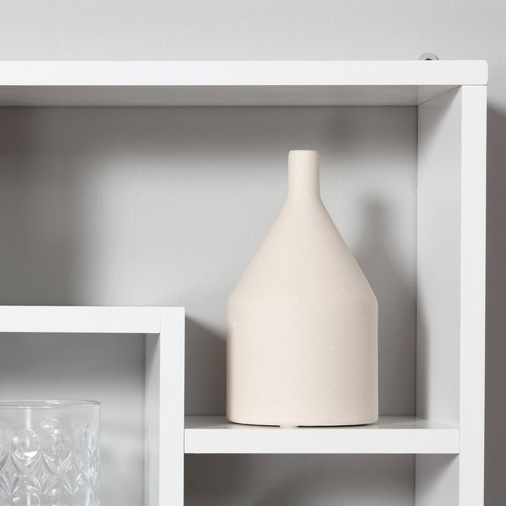 Prateleira de parede decorativa Conjunto de 8 prateleiras Estante para CDs Estantes Flutuantes Cubos Modernos 85x14,5x47,5cm Carga 20kg Madeira