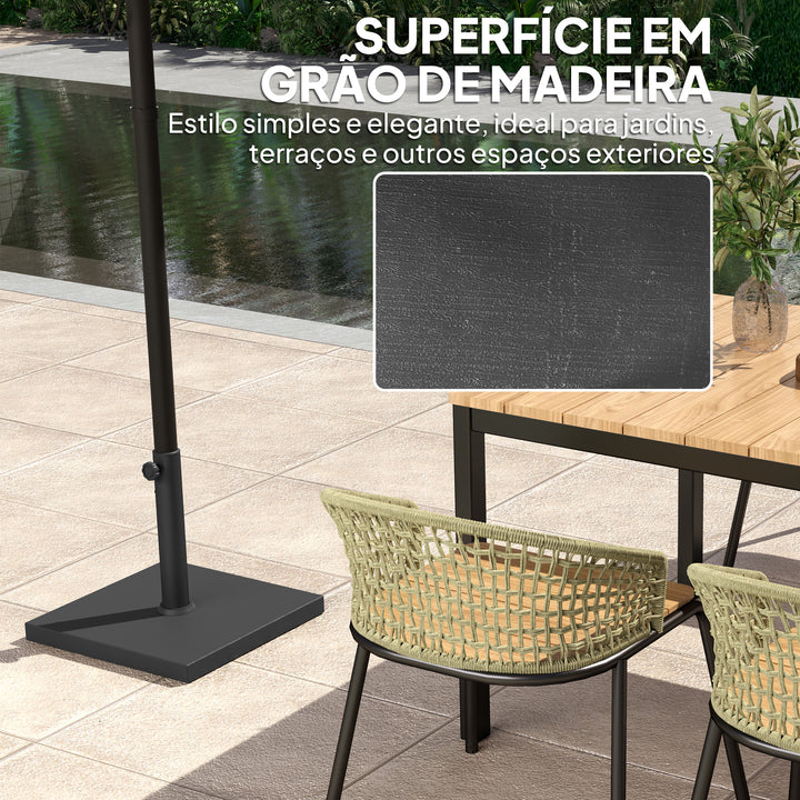 Base para Chapéu de Sol de 14,5 kg Suporte para Chapéu de Sol Preenchido com Cimento para Chapéus de Sol com Mastro de Ø38/48 mm 44x44x30 cm Preto