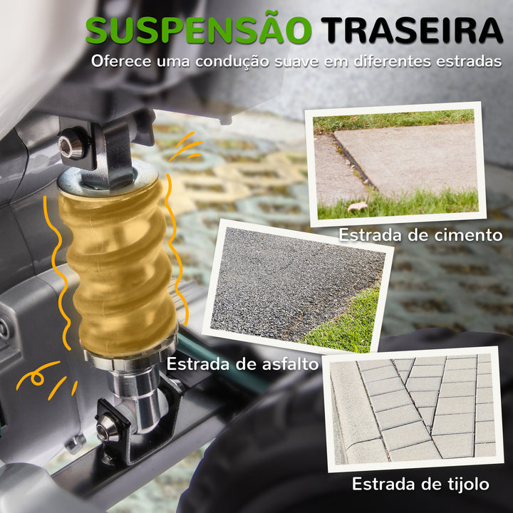Mota Elétrica para Crianças de +3 Anos Mota Elétrica Infantil com Bateria 12V Música Velocidade 2,4-5 km/h e Rodas Auxiliares Removíveis Carga 30 kg 107x56x70 cm Verde