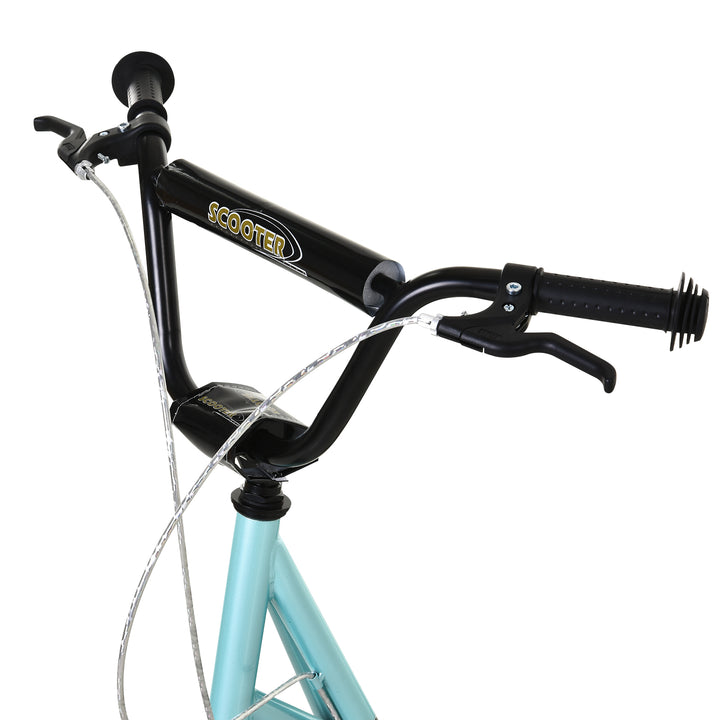 Trotinete para Crianças acima de 5 Anos e Adolescentes com Guiador Ajustável em Altura 2 Pneus de Borracha Insufláveis com Travagem Dupla e Rodas 16" Carga 100 kg 139x58x90-96 cm Azul