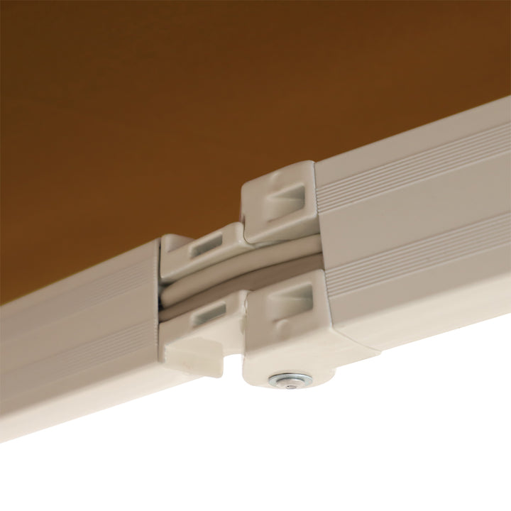 Toldo Manual Retrátil com Manivela 295x245cm Toldo Enrolável Alumínio com Proteção Solar para Janela Portas Balcão Terraço Exterior Café