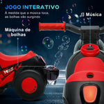 Mota Elétrica para Crianças Acima de 2 Anos Mota a Bateria para Crianças 6V com Função de Fazer Bolhas Farol Música Motocicleta para Crianças com Velocidade 3km/h Carga 30 kg Vermelho