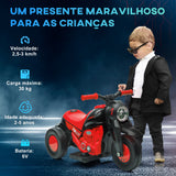 Mota Elétrica para Crianças Acima de 2 Anos Mota a Bateria para Crianças 6V com Função de Fazer Bolhas Farol Música Motocicleta para Crianças com Velocidade 3km/h Carga 30 kg Vermelho