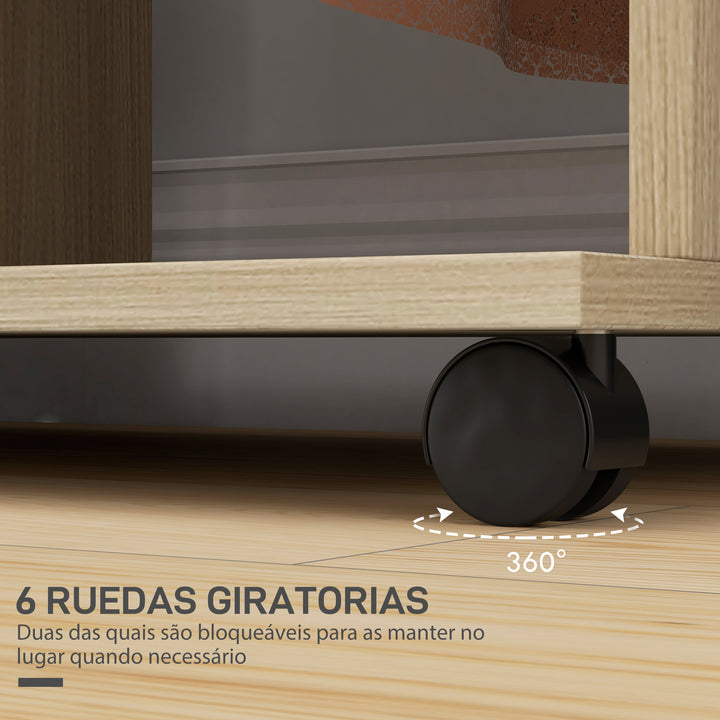 Roupeiro de Madeira Móvel Armário Roupeiro Aberto com 2 Barras para Pendurar e 3 Prateleiras Organizadoras para Dormitório 120x40x128 cm Madeira