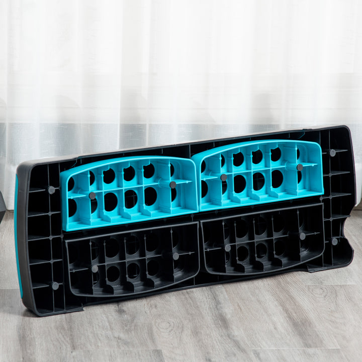 Plataforma Step Fitness Step de Aeróbico com Altura Ajustável de 10/15/20 cm Plataforma de Exercício em Casa Ginásio Oficina Carga 150kg 78x28x20 cm Azul e Preto