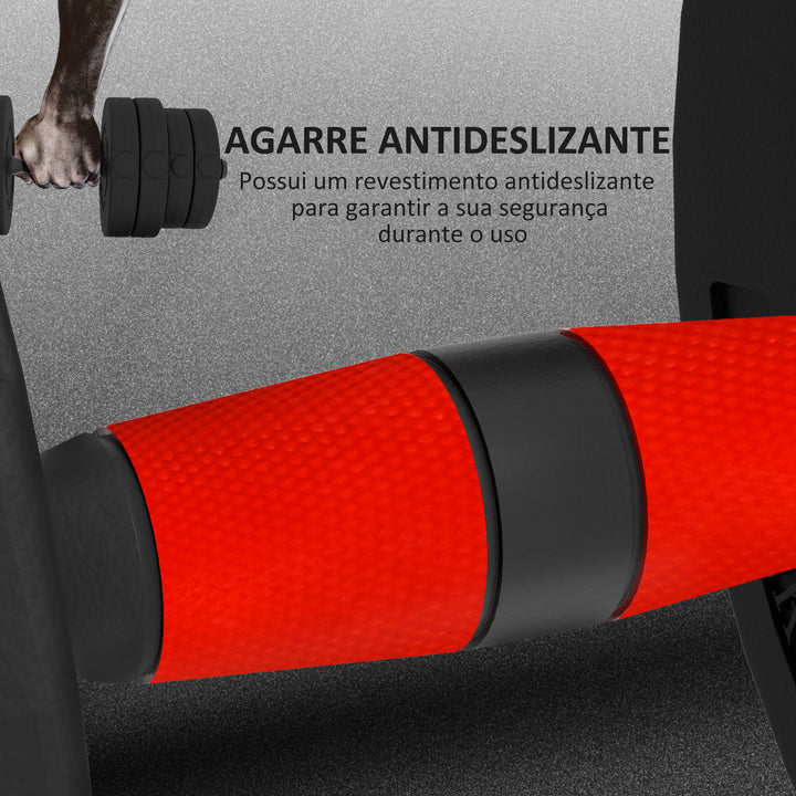 Conjunto de Halteres de 30 kg 2 em 1 com Barras de Conexão e Barra de Extensão Treinamento de Força e Levantamento de Pesos para Casa Escritório Ginásio Preto