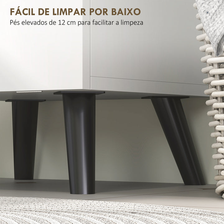 Coluna Casa de Banho Armário Alto Casa de Banho Estreito com 2 Portas e Prateleiras Móvel para Sala de Estar Cozinha 35x31,5x144 cm Branco