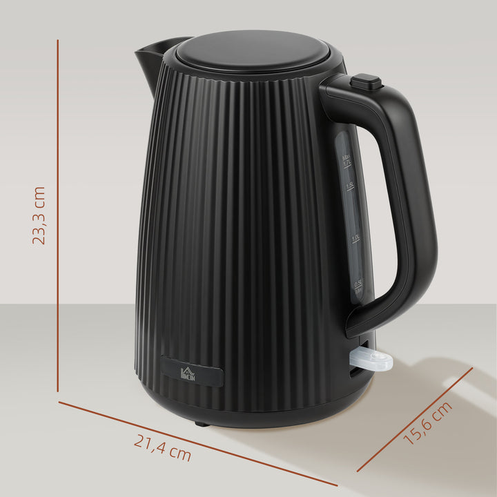 Fervedor de Água Elétrico 1,7 L, 2200 W, Aquecedor de Água Elétrico com Desligamento Automático, Base Giratória 360°, Filtro Antical Removível, Preto