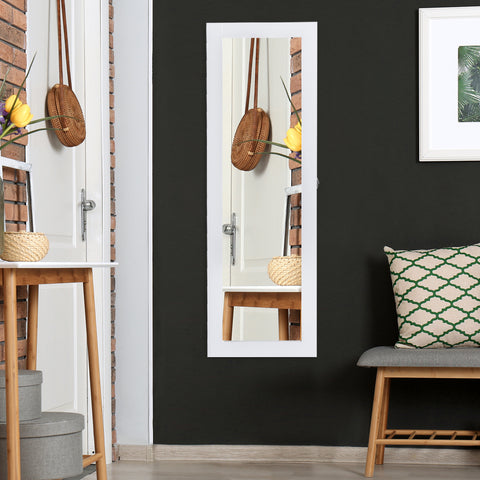 Espelho guarda-joias Branco MDF 37 x 9,5 x 112 cm