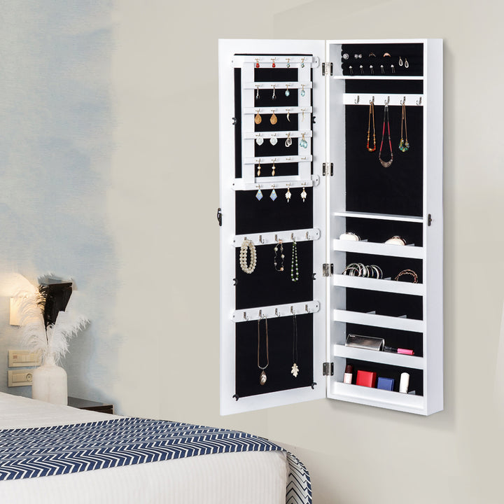 Espelho guarda-joias Branco MDF 37 x 9,5 x 112 cm