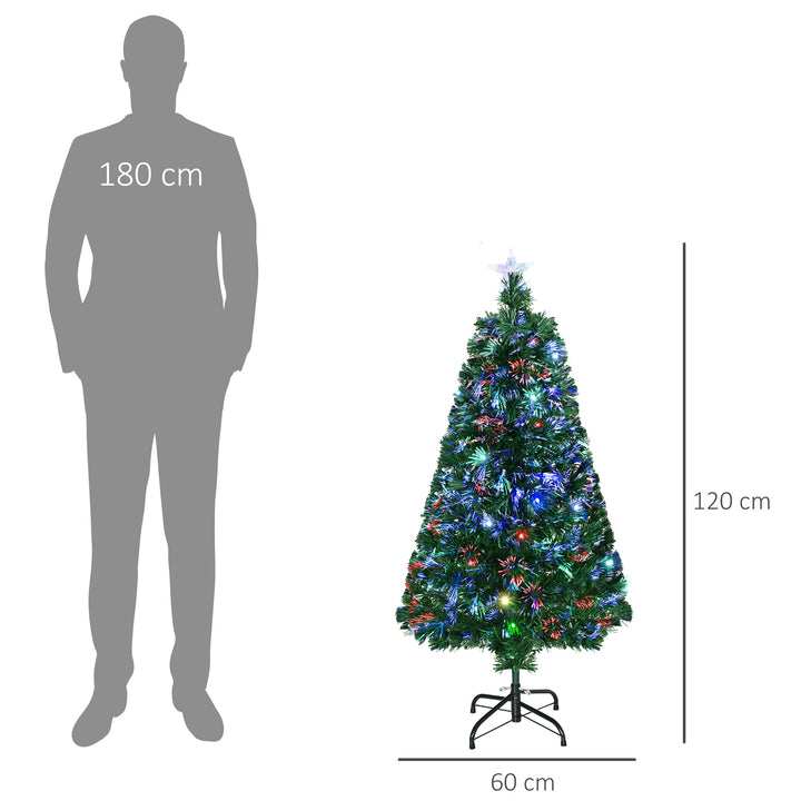 Árvore de Natal artificial com fibra óptica F60x120cm + 16 LED de 3 cores perfeitas para decoração de Natal