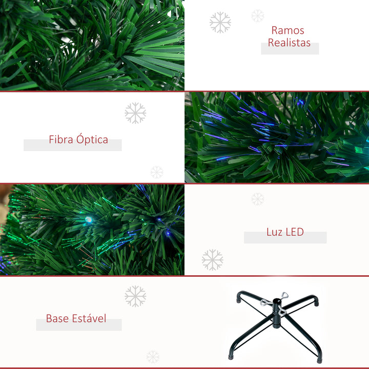 Árvore de Natal artificial com fibra óptica F60x120cm + 16 LED de 3 cores perfeitas para decoração de Natal