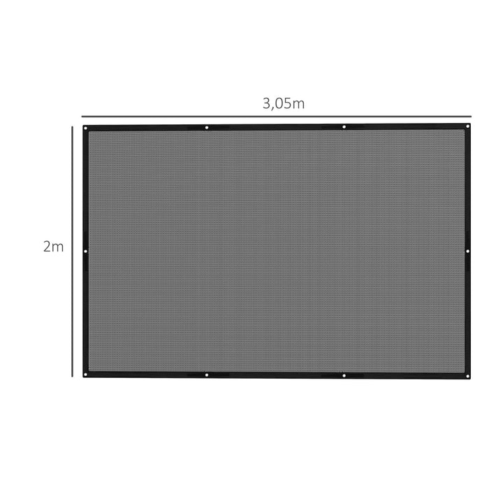 Vela de Sombra Retangular 3x2 m Toldo Vela para Jardim Proteção Solar 65% Transpirável e Anticongelante para Pátio Terraço Varanda Preto
