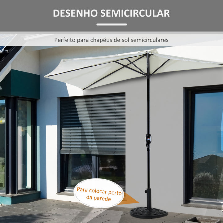 Suporte de guarda-sol semicircular ajustável Universal de Cimento F50x32x32cm