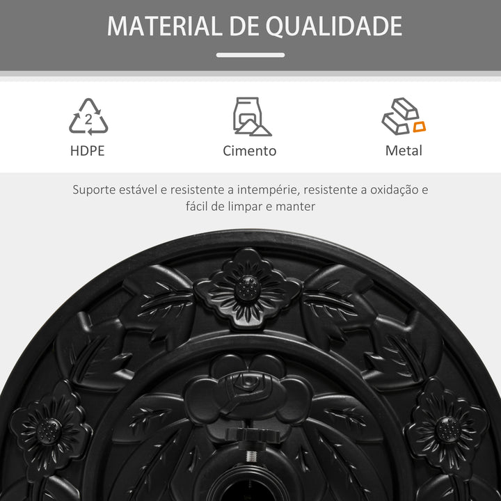 Suporte de guarda-sol semicircular ajustável Universal de Cimento F50x32x32cm