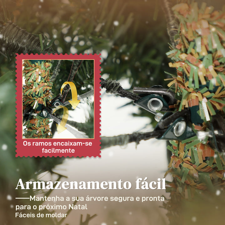 Árvore de Natal Artificial 150 cm Árvore de Natal com 1186 Ramos Densos Suporte Metálico Dobrável Montagem Fácil para Interior Verde